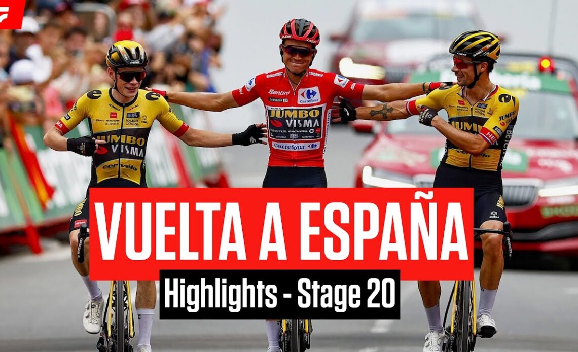 Highlights: 2023 Vuelta a España Stage 20 - Wout Poels Wins Stage, Jumbo-Visma Celebrates Success