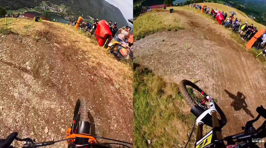 How close is World Cup downhill racing? Side-by-side POV of Jackson Goldstone and Laurie Greenland