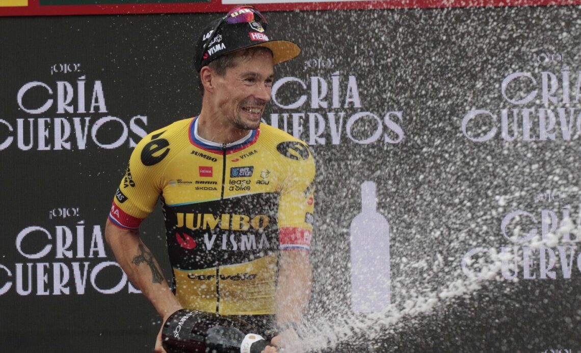 Kuss retains Vuelta red jersey as teammate Roglič triumphs on Angliru