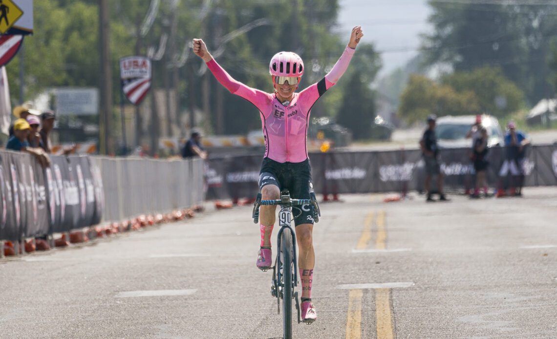 Lauren Stephens drops rivals one by one to take solo win at US Gravel National Championships
