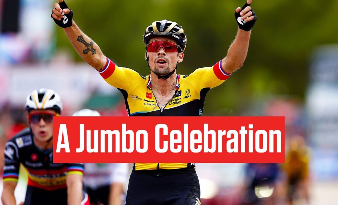 Primoz Roglic Celebrates Victory, Jumbo-Visma Vuelta a España Domination