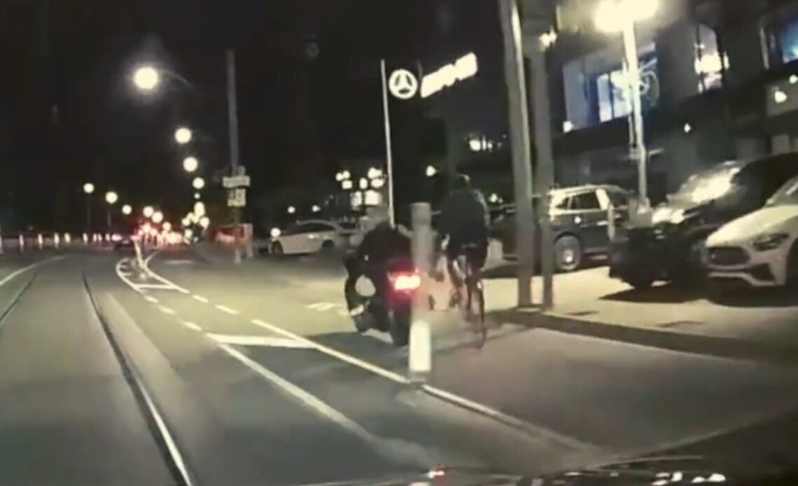 Toronto police search for motorcycle driver who hit cyclist in intentional hit and run