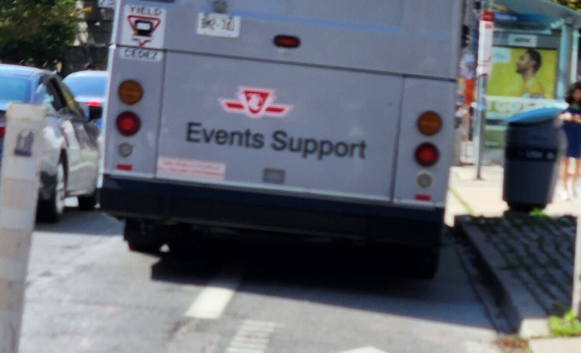 A bus has been parked in a Toronto bike lane for a week for the strangest reason