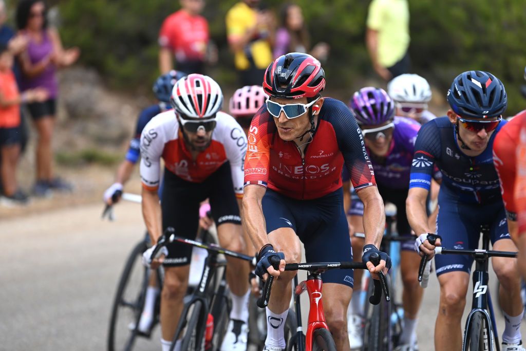Geraint Thomas (Ineos Grenadiers) in action at the 2023 Vuelta a España