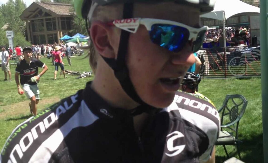 Keegan Swenson talks about winning the juniors men 17-18 cross-country race