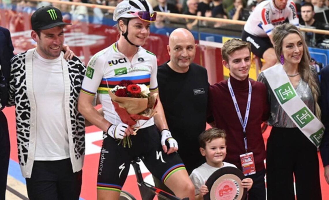 Mark Cavendish makes family visit to Gent Six before training for 2024