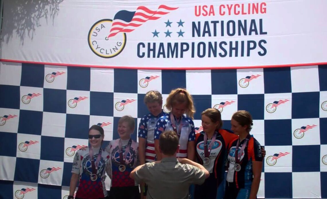 Womens Blind Visually Impaired road race podium