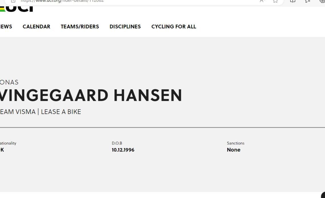 Jonas Vingegaard is now a Hansen and I for one, very much approve