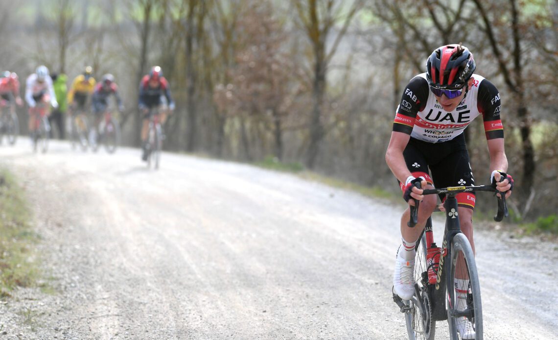 Tadej Pogacar ‘racing for the win’ on season debut at Strade Bianche