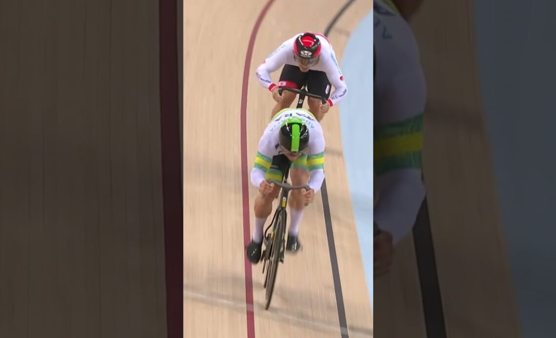Winning by millimetres 🤯 #TrackCycling