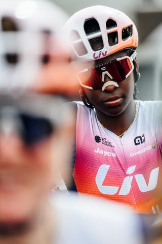 Riders before the start of Paris Roubaix Femmes 2024