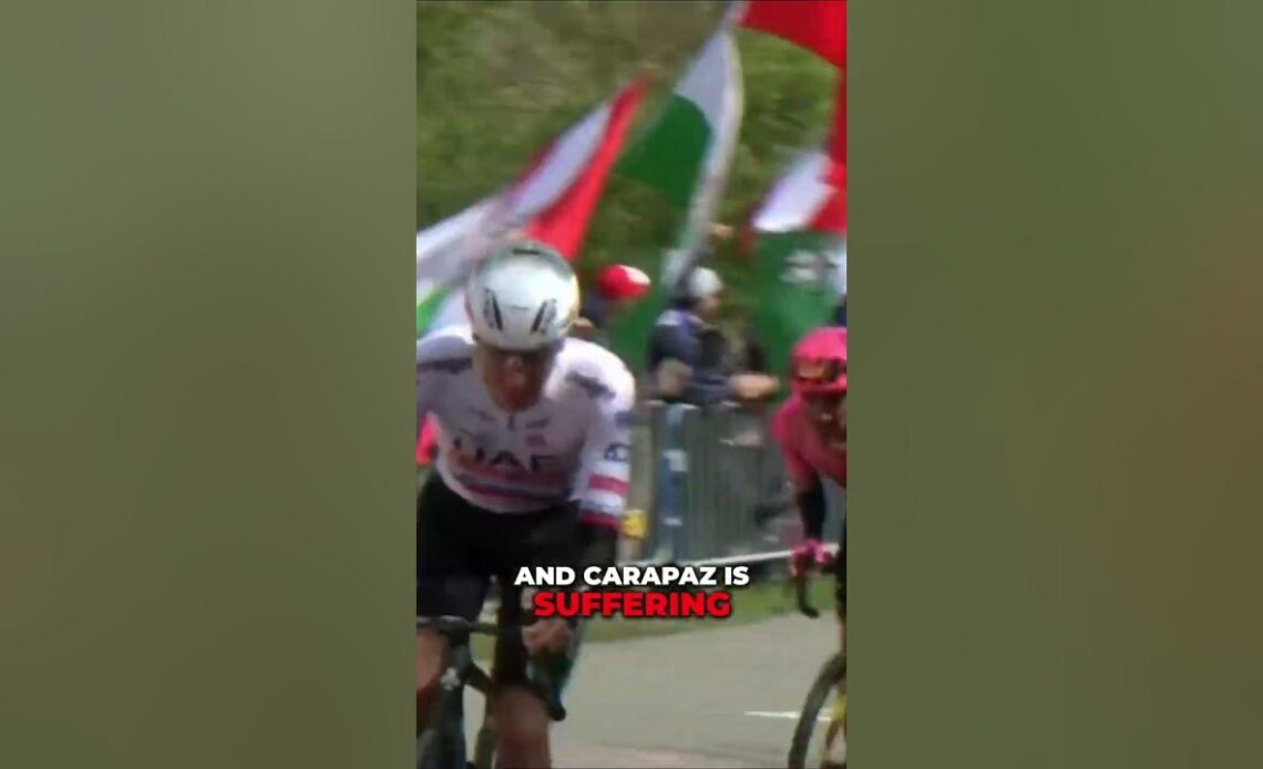 Tadej Pogacar Takes Off on La Radoute #LBL Richard Carapaz could not answer the call. 🚴‍♂️💨