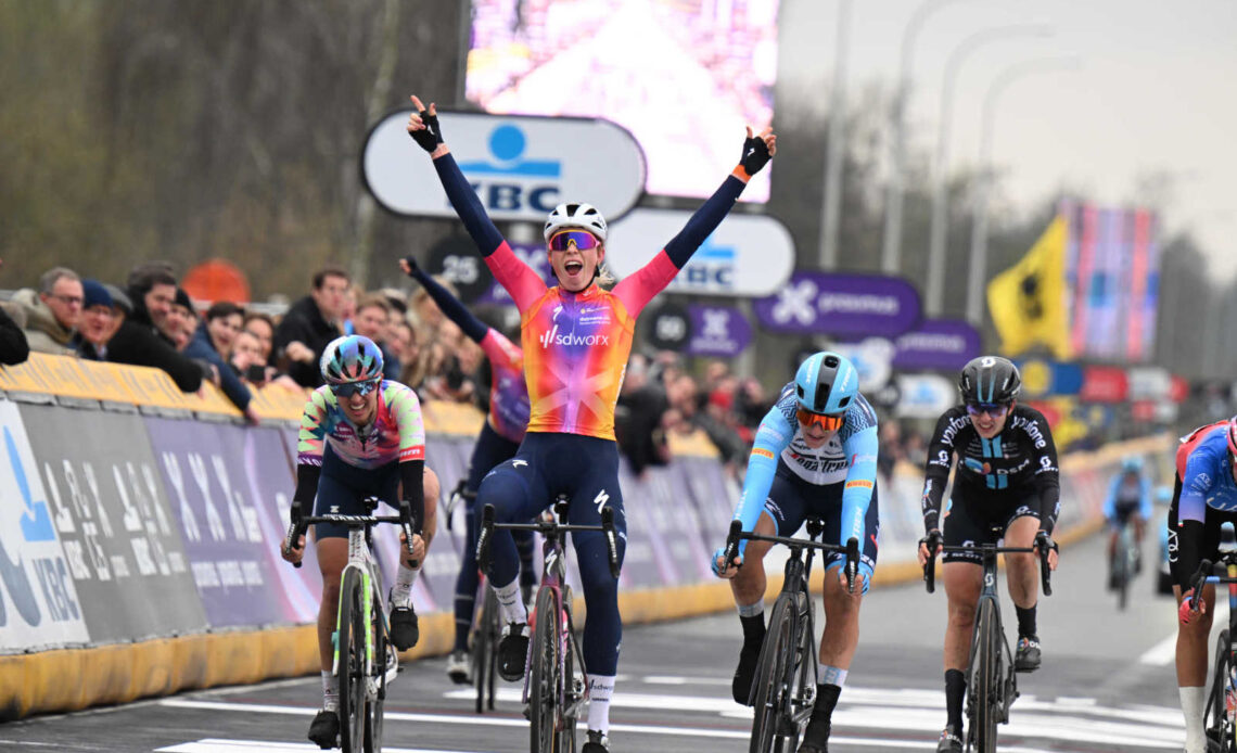 02-04-2023 Tour Des Flandres Women; 2023, Sd - Worx; 2023, Trek - Segafredo Women; Vollering, Demi; Longo Borghini, Elisa; Oudenaarde;