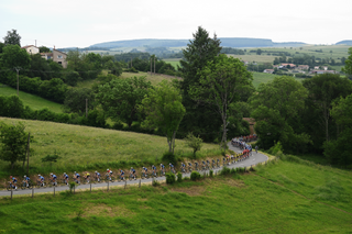 The peloton on stage 5 of the Criterium du Dauphine