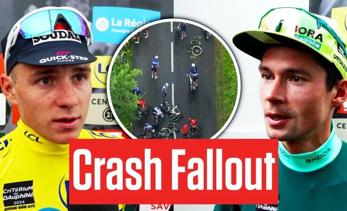 Remco Evenepoel & Primoz Roglic Assess Injuries After Critérium du Dauphiné 2024 Crash