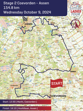 2024 Simac Ladies Tour Maps - stage 2