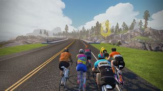 Zwift group following a pace partner