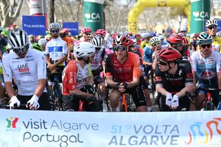 ALBUFEIRA PORTUGAL FEBRUARY 22 Salvatore Puccio of Italy and Team INEOS Grenadiers C prior to the 51st Volta ao Algarve em Bicicleta Stage 4 a 1752km stage from Albufeira to Faro on February 22 2025 in Albufeira Portugal Photo by Tim de WaeleGetty Images