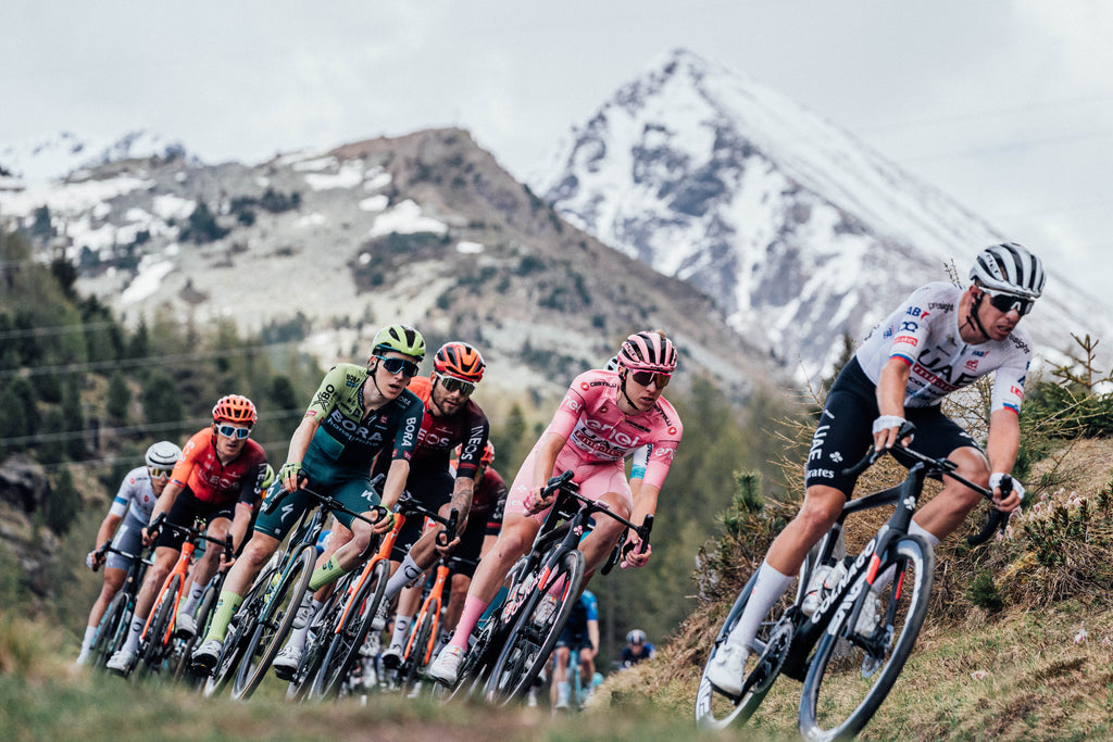 Tadej Pogačar in the pink jersey at the 2024 Giro d'Italia