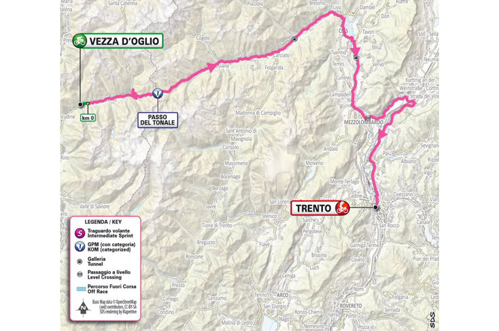 Stage 3 map for 2025 Giro d'Italia Women