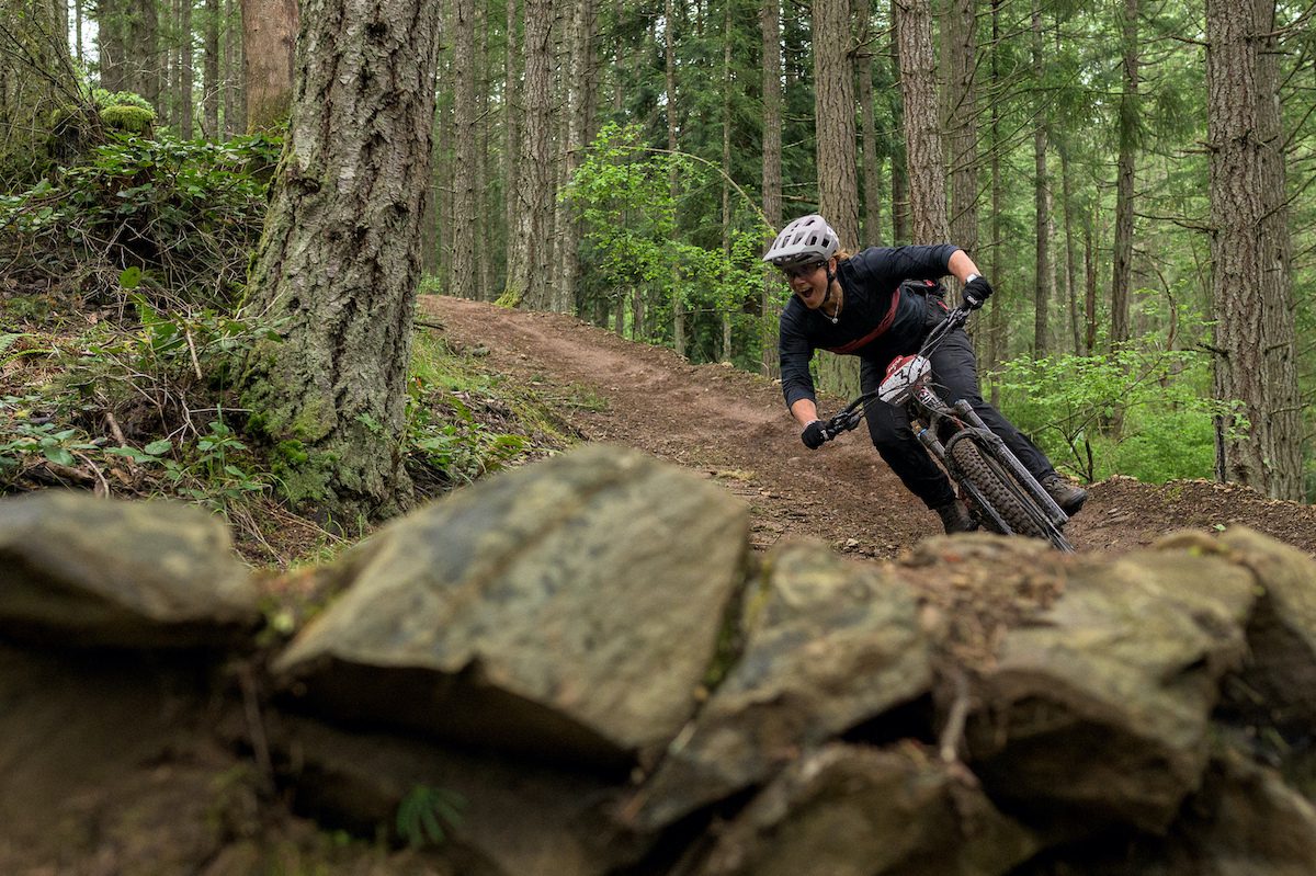 Kelli Sherbinin cruising the Cowichan Valley at the second MegaVolt. Photo: Dave Silver