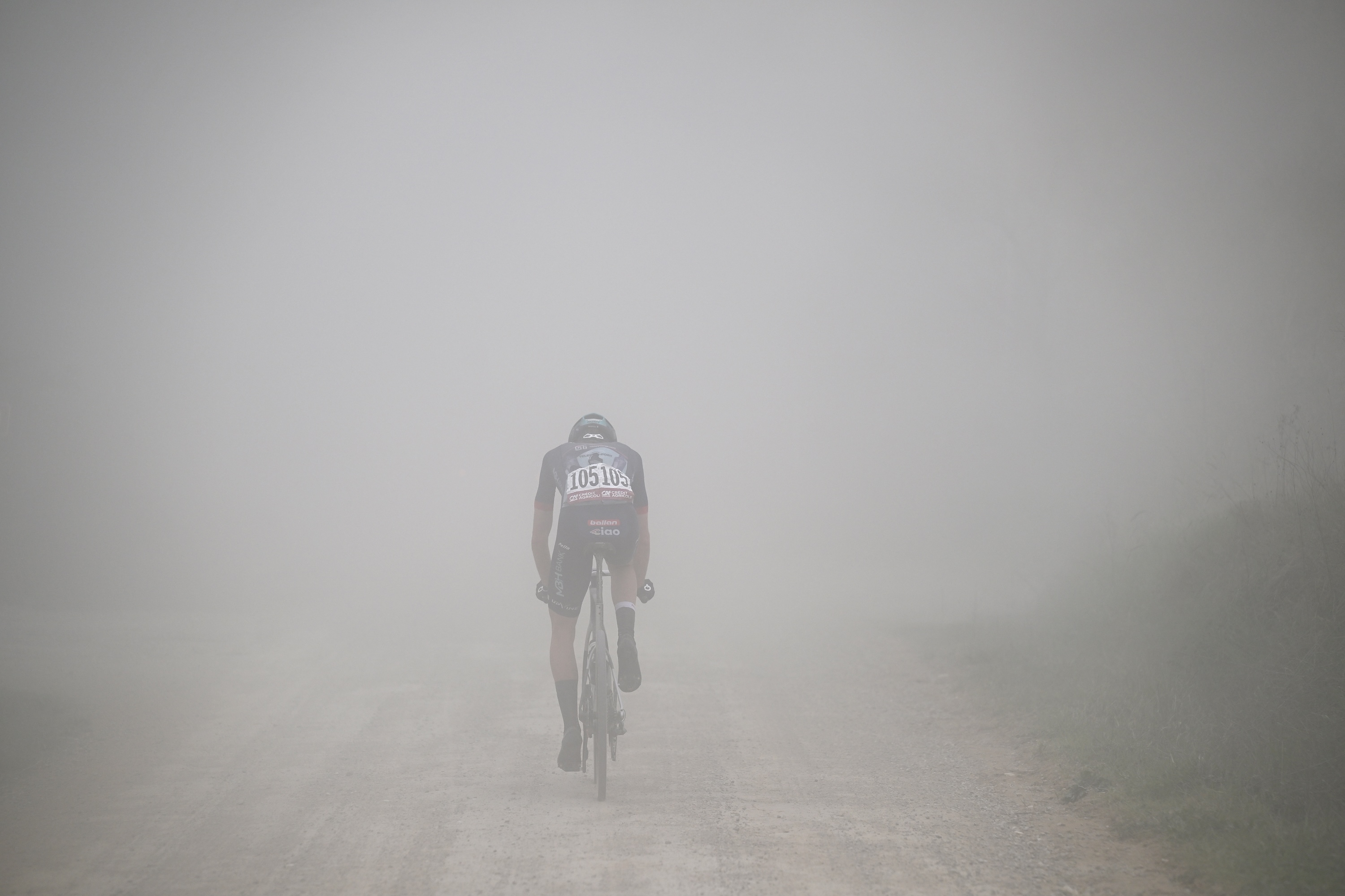 SIENA, ITALY - MARCH 07: Lorenzo Nespoli of Italy and Team MBH Bank CSB Telecom Fort competes during the 20th Strade Bianche 2026 a 203km one day race from Siena to Siena / #UCIWT / on March 07, 2026 in Siena, Italy. (Photo by Tim de Waele/Getty Images)