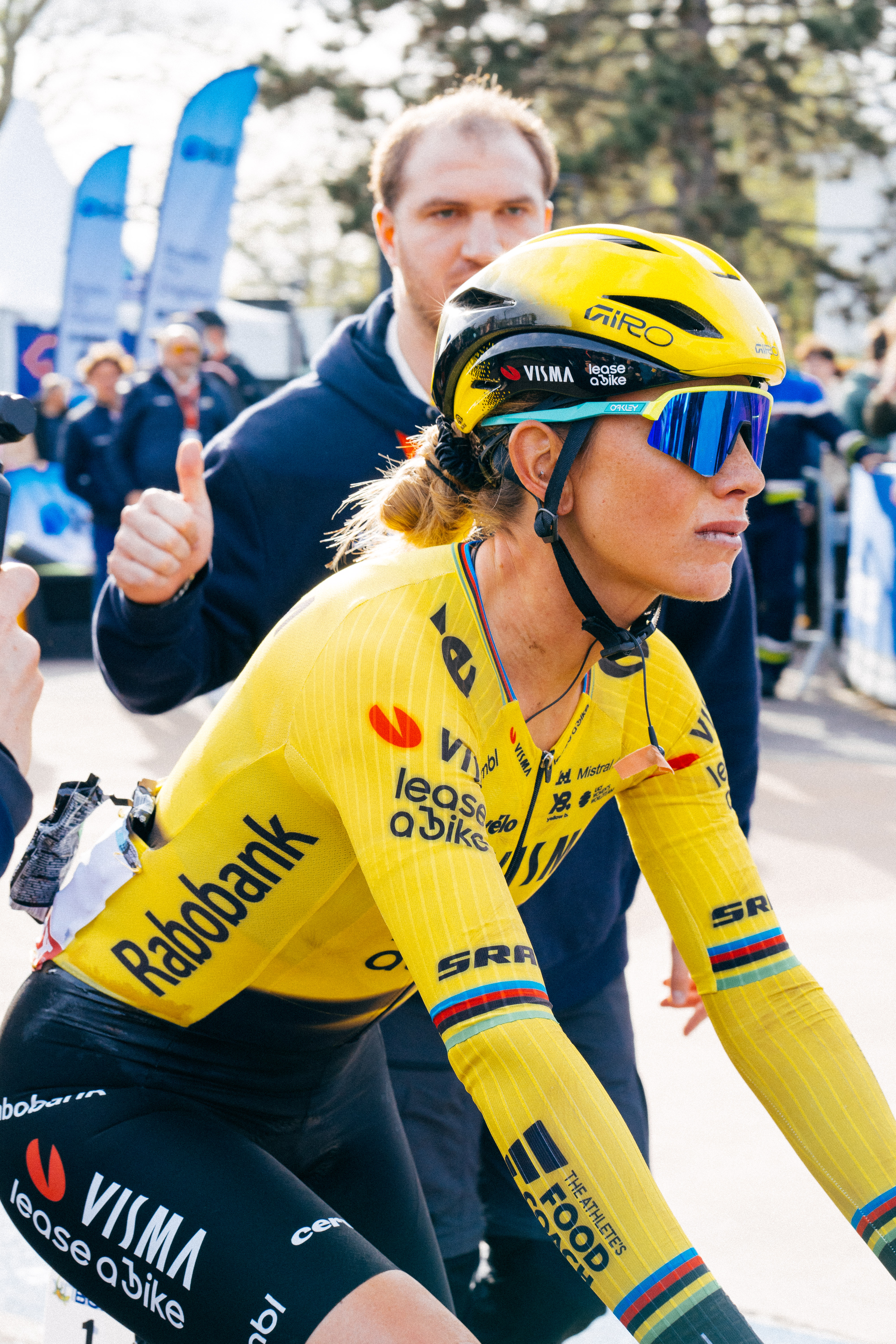 Pro cyclists at the end of Paris-Roubaix