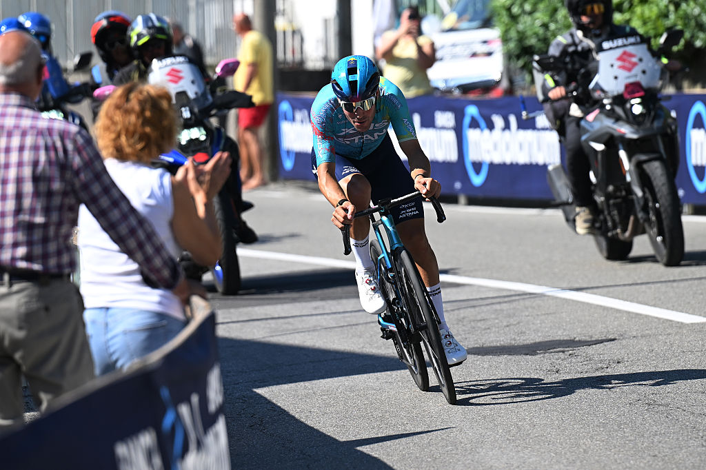 VERBANIA, ITALY - MAY 22: Alberto Bettiol of Italy and Team XDS Astana competes in the breakaway during the 109th Giro d'Italia 2026, Stage 13 a 189km stage from Alessandria to Verbania / #UCIWT / on May 22, 2026 in Verbania, Italy. (Photo by Dario Belingheri/Getty Images)